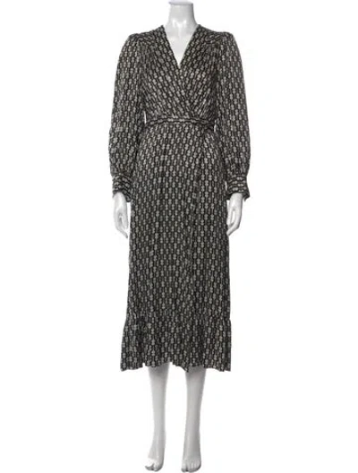 Pre-owned Sandro Floral Print Midi Length Dress In Multi