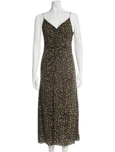 Pre-owned Sandro Floral Print Midi Length Dress In Multi