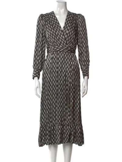 Pre-owned Sandro Floral Print Midi Length Dress In Multi