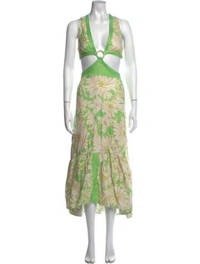 Pre-owned Sandro Floral Print Midi Length Dress In Multi