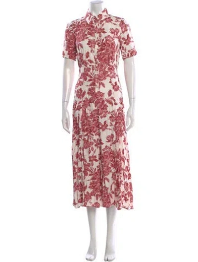 Pre-owned Sandro Floral Print Midi Length Dress In Pink