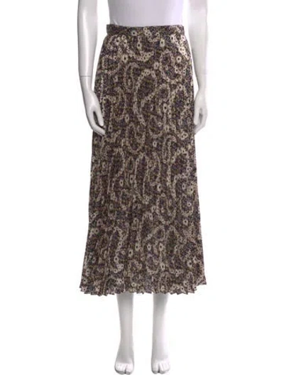 Pre-owned Sandro Floral Print Midi Length Skirt In Black