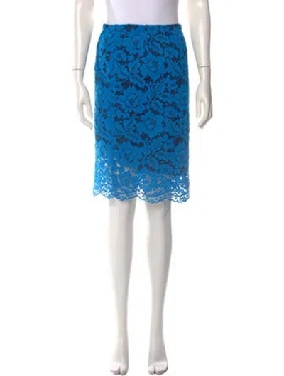 Pre-owned Sandro Floral Print Midi Length Skirt In Blue