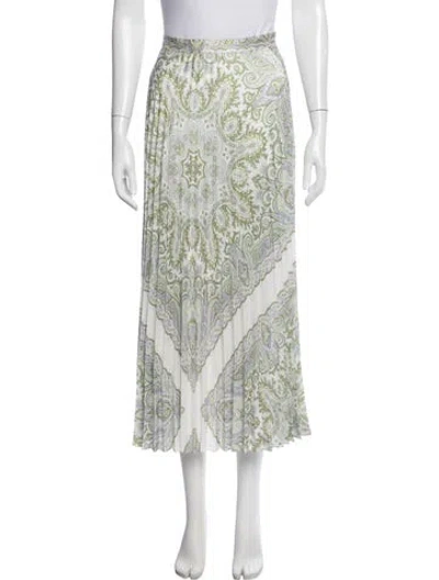 Pre-owned Sandro Floral Print Midi Length Skirt In Green