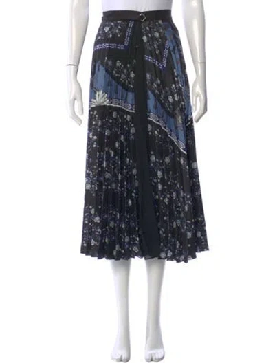 Pre-owned Sandro Floral Print Midi Length Skirt In Multi