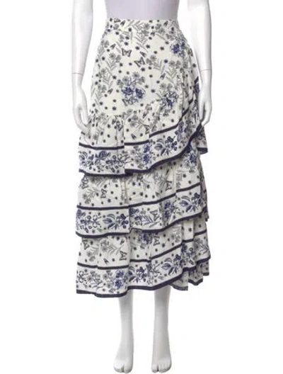 Pre-owned Sandro Floral Print Midi Length Skirt In Neutral