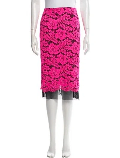 Pre-owned Sandro Floral Print Midi Length Skirt In Pink