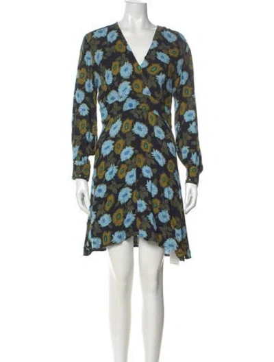 Pre-owned Sandro Floral Print Mini Dress In Black