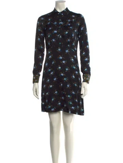 Pre-owned Sandro Floral Print Mini Dress In Black