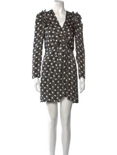 Pre-owned Sandro Floral Print Mini Dress In Black