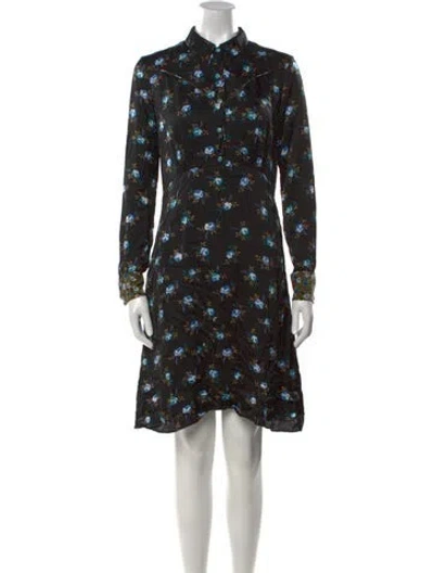 Pre-owned Sandro Floral Print Mini Dress In Black