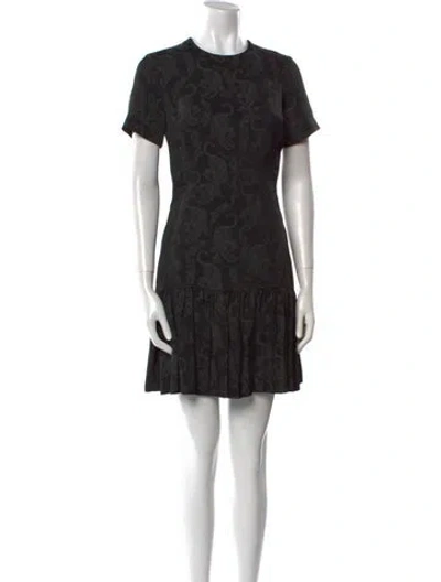 Pre-owned Sandro Floral Print Mini Dress In Black