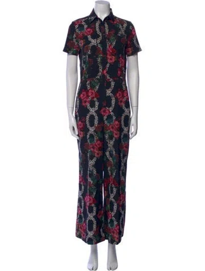 Pre-owned Sandro Floral Print Mini Dress In Black