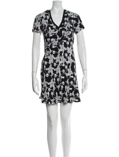 Pre-owned Sandro Floral Print Mini Dress In Black
