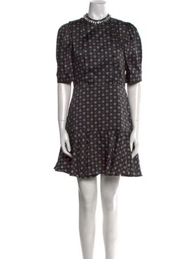 Pre-owned Sandro Floral Print Mini Dress In Black
