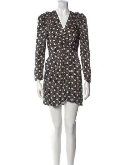 Pre-owned Sandro Floral Print Mini Dress In Black