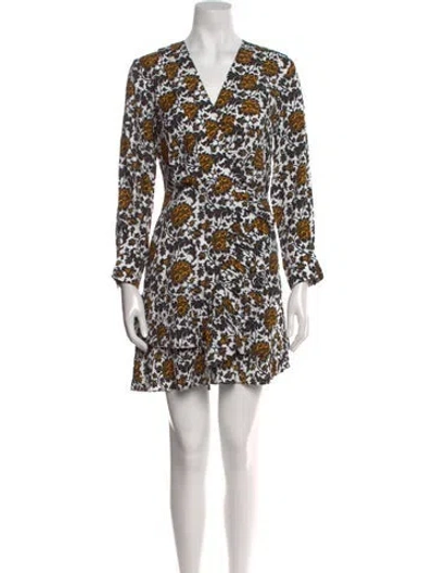 Pre-owned Sandro Floral Print Mini Dress In Black