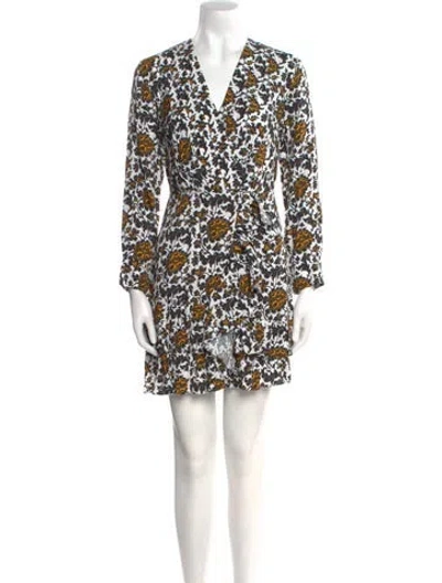 Pre-owned Sandro Floral Print Mini Dress In Black