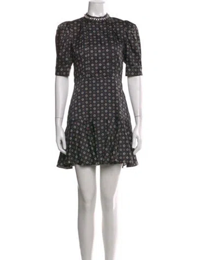 Pre-owned Sandro Floral Print Mini Dress In Black
