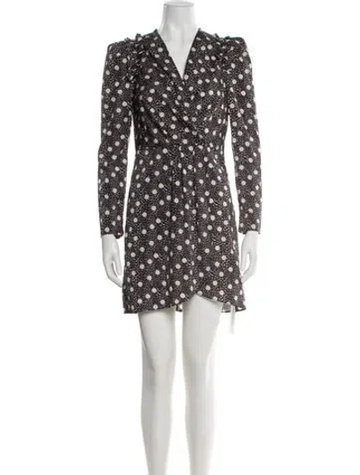 Pre-owned Sandro Floral Print Mini Dress In Black