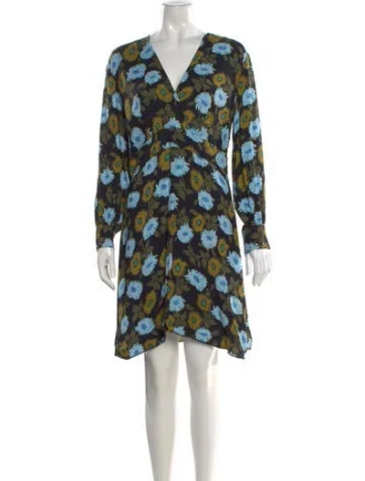 Pre-owned Sandro Floral Print Mini Dress In Black