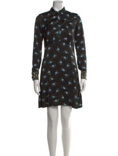 Pre-owned Sandro Floral Print Mini Dress In Black