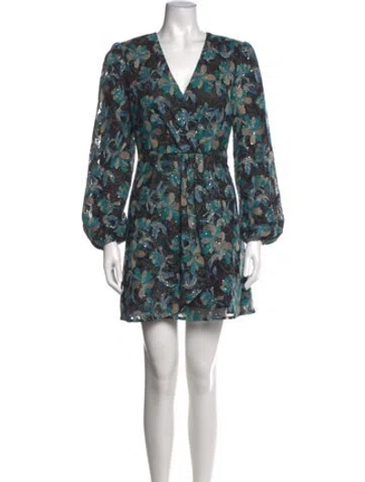 Pre-owned Sandro Floral Print Mini Dress In Black