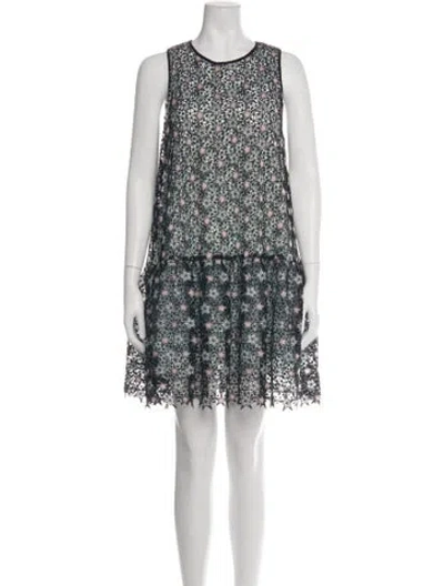 Pre-owned Sandro Floral Print Mini Dress In Black