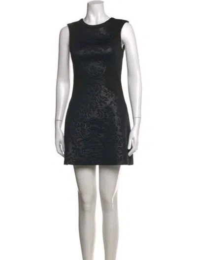 Pre-owned Sandro Floral Print Mini Dress In Black