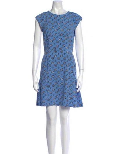 Pre-owned Sandro Floral Print Mini Dress In Blue