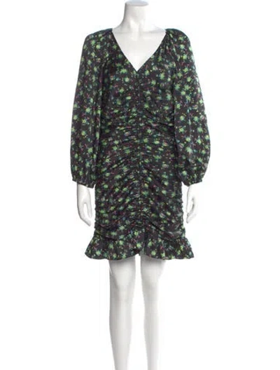 Pre-owned Sandro Floral Print Mini Dress In Green