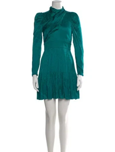 Pre-owned Sandro Floral Print Mini Dress In Green