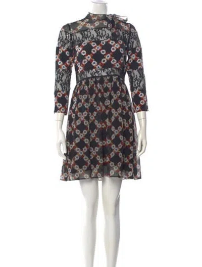 Pre-owned Sandro Floral Print Mini Dress In Multi