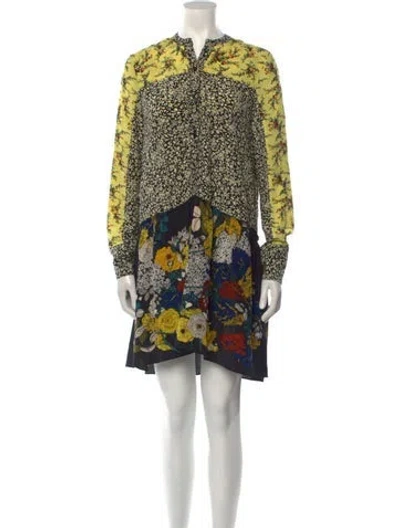 Pre-owned Sandro Floral Print Mini Dress In Multi