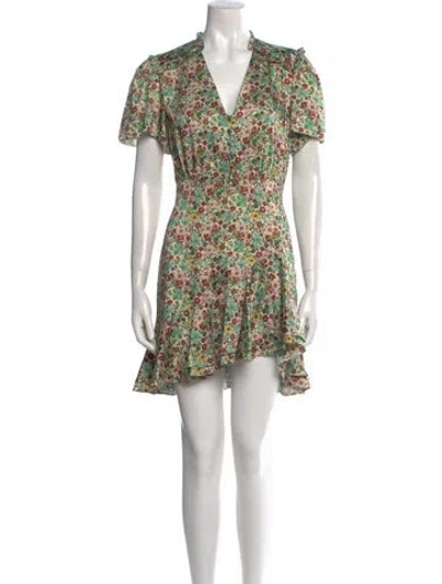 Pre-owned Sandro Floral Print Mini Dress In Multi