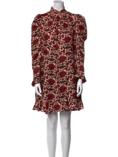 Pre-owned Sandro Floral Print Mini Dress In Multi