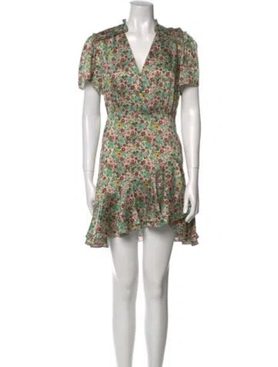 Pre-owned Sandro Floral Print Mini Dress In Multi