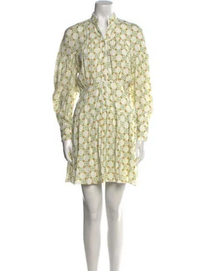 Pre-owned Sandro Floral Print Mini Dress In Neutral