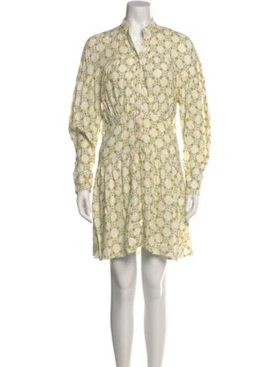 Pre-owned Sandro Floral Print Mini Dress In Neutral