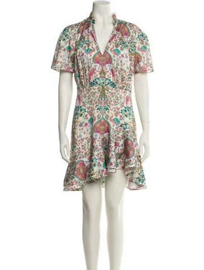 Pre-owned Sandro Floral Print Mini Dress In Neutral