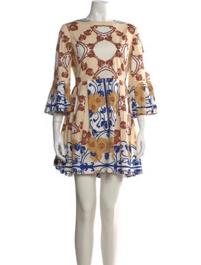 Pre-owned Sandro Floral Print Mini Dress In Neutral