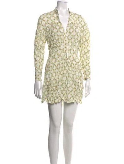 Pre-owned Sandro Floral Print Mini Dress In Neutrals