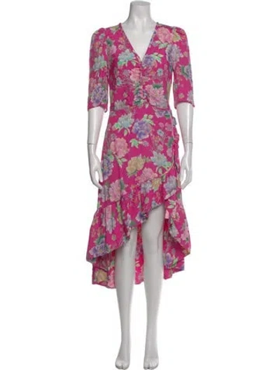 Pre-owned Sandro Floral Print Mini Dress In Pink