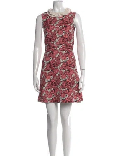 Pre-owned Sandro Floral Print Mini Dress In Pink