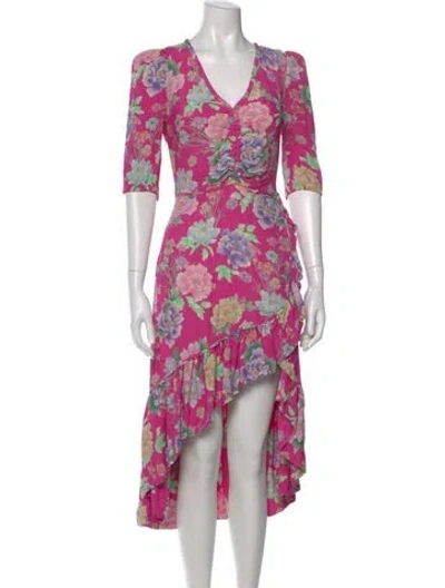 Pre-owned Sandro Floral Print Mini Dress In Pink