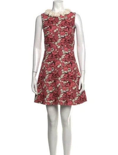 Pre-owned Sandro Floral Print Mini Dress In Pink