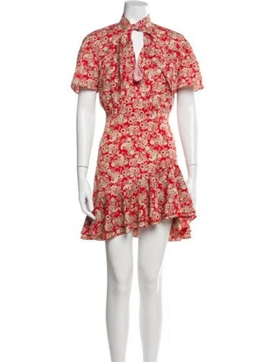 Pre-owned Sandro Floral Print Mini Dress In Red