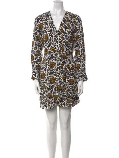 Pre-owned Sandro Floral Print Mini Dress W/ Tags In Multi