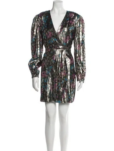 Pre-owned Sandro Floral Print Mini Dress W/ Tags In Multi