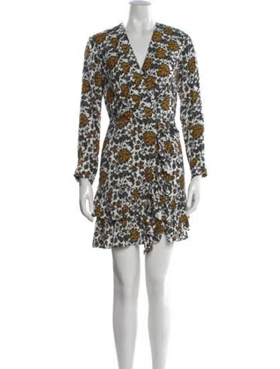 Pre-owned Sandro Floral Print Mini Dress In White